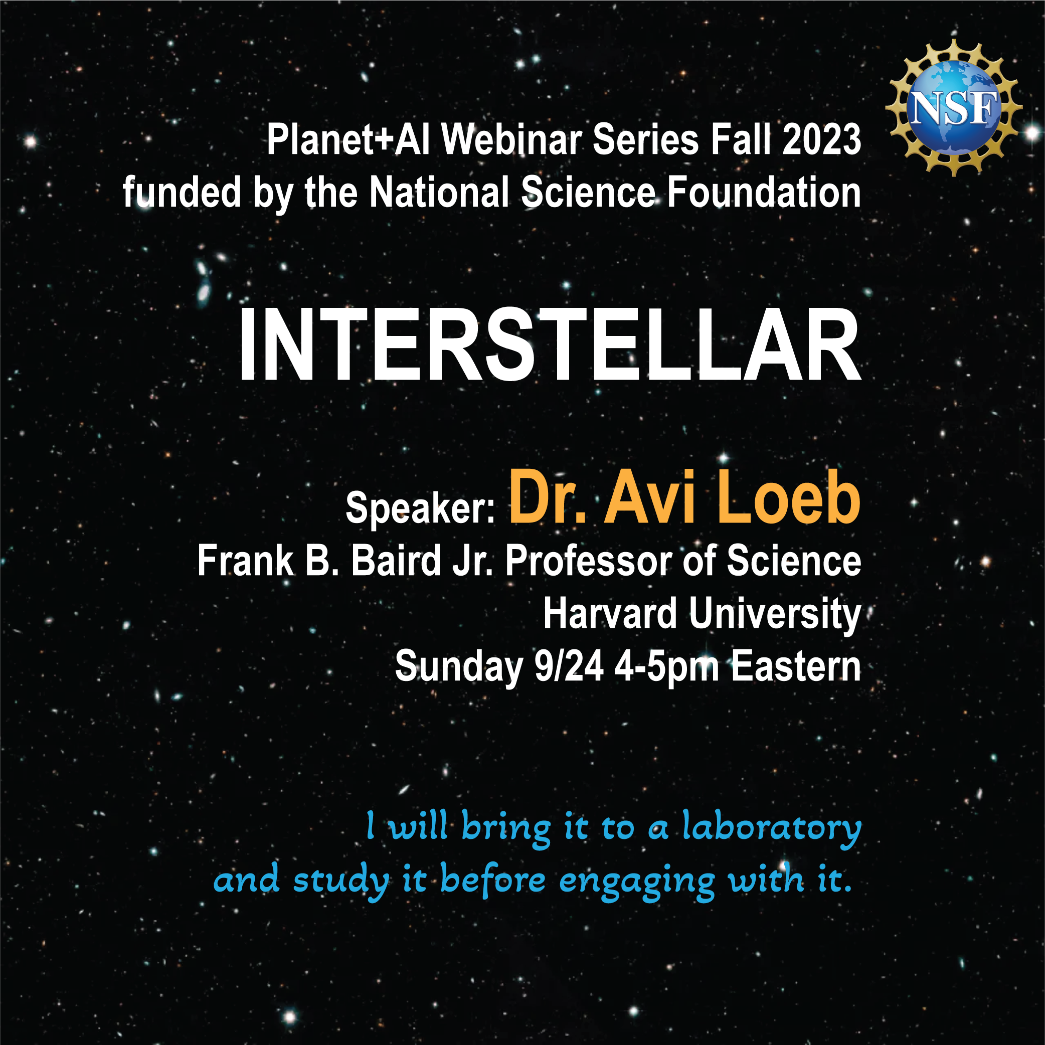Webinar on Sep 24: Interstellar